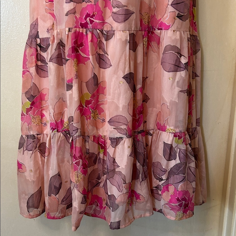 Lulu's Pink and Purple Floral Maxi Dress size M - Picture 4 of 13